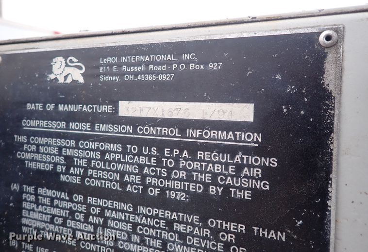image for item DC4146 Leroi 185  air compressor