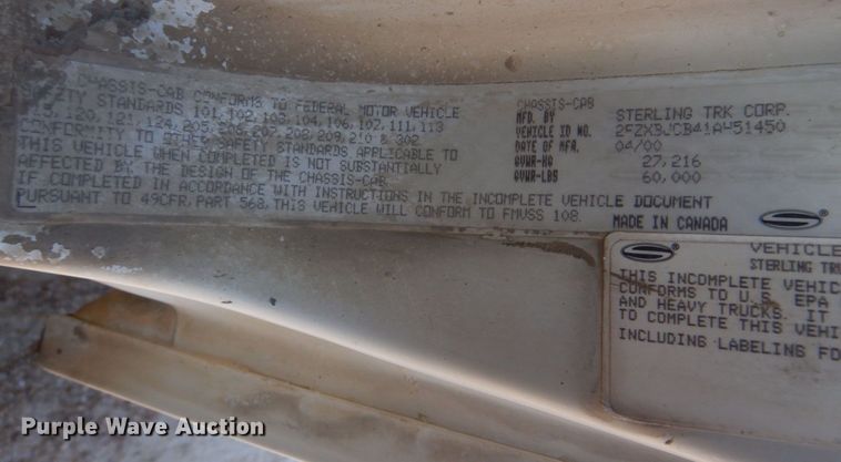 image for item DH8185 2001 Sterling LT8500  ready mix truck