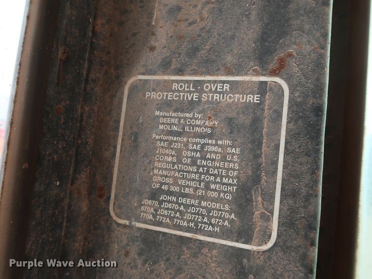 image for item DK3565 1985 John Deere 772A  motor grader