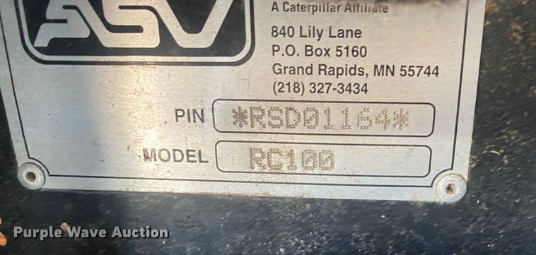 image for item DL1497 2005 ASV RC-100  tracked skid steer loader