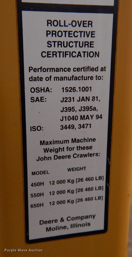 image for item DL5918 2000 John Deere 650H LGP  dozer