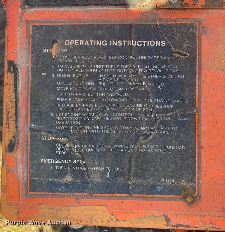 image for item DL6915 1985 Sullivan  air compressor