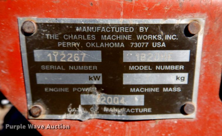 image for item DN1255 2004 Ditch Witch 1820  trencher