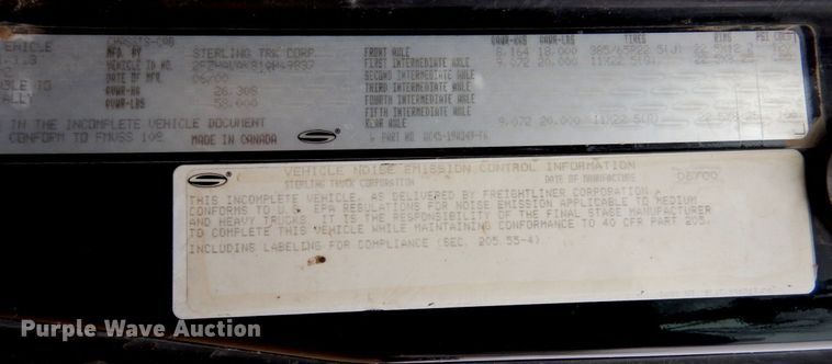 image for item DN2716 2001 Sterling LT8500  dump truck