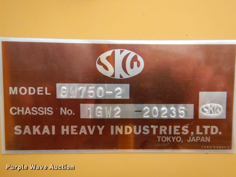 image for item DN2730 2012 Sakai GW750-2  pneumatic roller