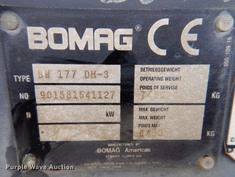 image for item DN2731 2006 Bomag BW177DH-3  single drum vibratory roller