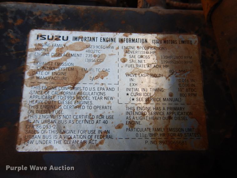 image for item DN7254 1995 Isuzu NPR  tank truck