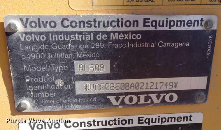 image for item GC9214 2012 Volvo BL60B  backhoe