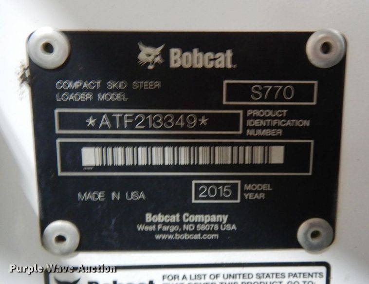 image for item IO9683 2015 Bobcat S770  skid steer loader