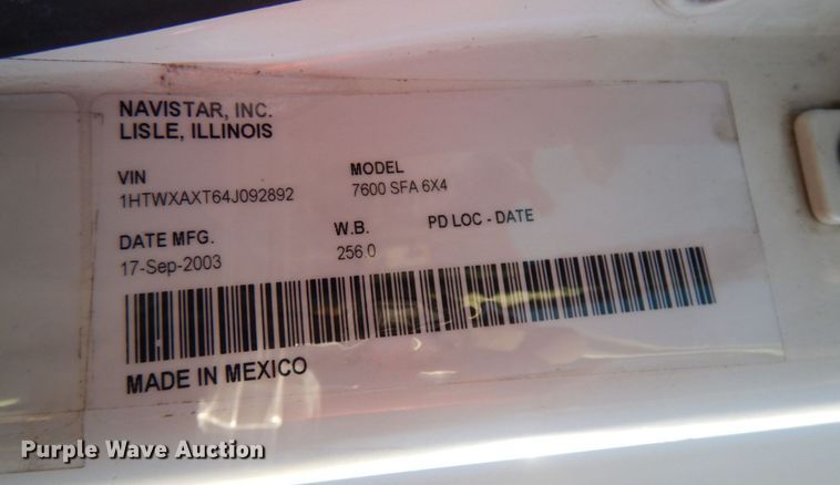 image for item IO9685 2004 International 7600  sewer jetter truck