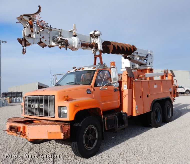 image for item JJ9700 1997 GMC C8500  digger derrick truck