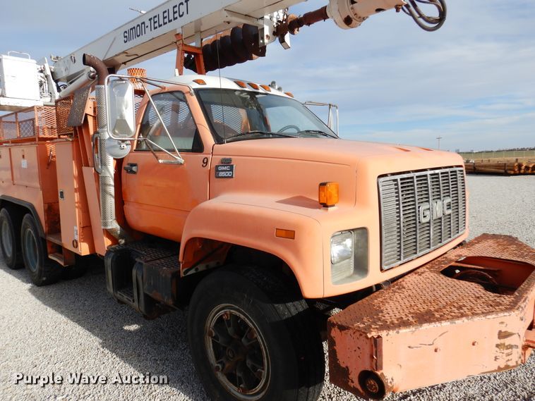 image for item JJ9700 1997 GMC C8500  digger derrick truck