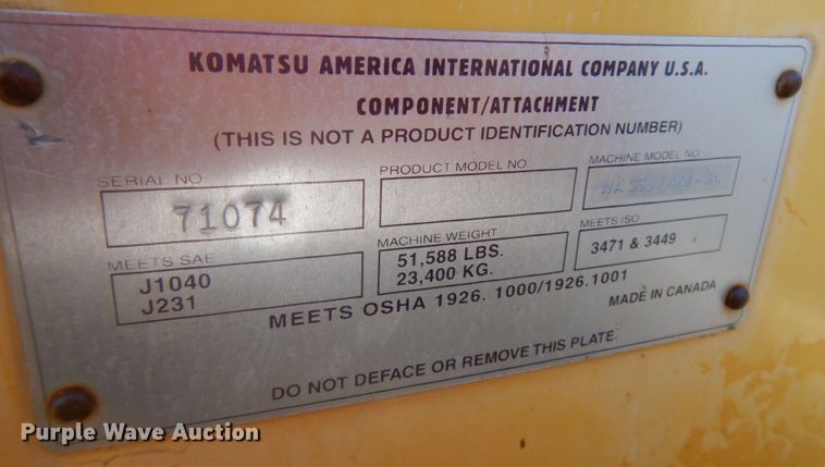 image for item KE9284 2003 Komatsu WA400-5L  wheel loader