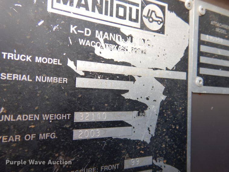 image for item KE9285 2003 Manitou MRT-1850  telehandler