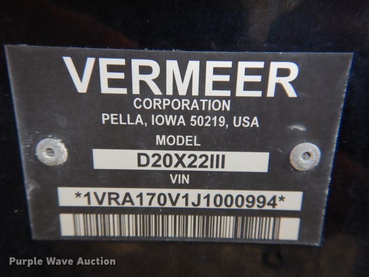 image for item KH9009 2018 Vermeer D20X22III Navigator S3  directional boring unit