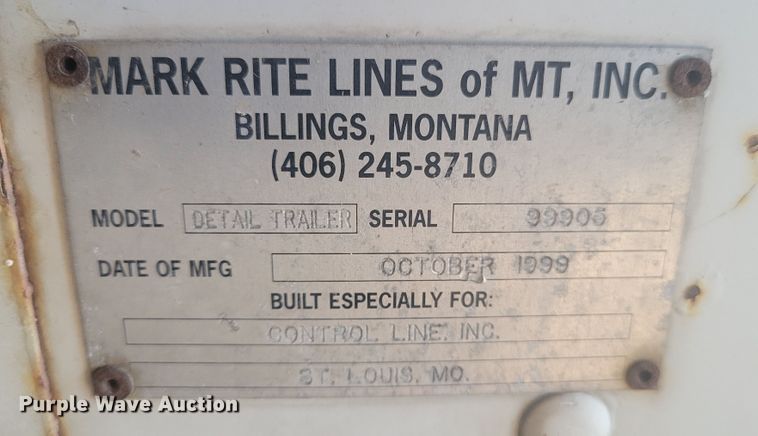 image for item KH9848 2000 Cy-Corp Ent. SP143 8x16  utility trailer with paint striping equipment