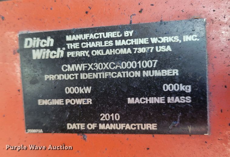 image for item DI1175 2010 Ditch Witch FX30  vacuum excavator