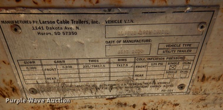 image for item DI1176 2010 Larson  reel trailer