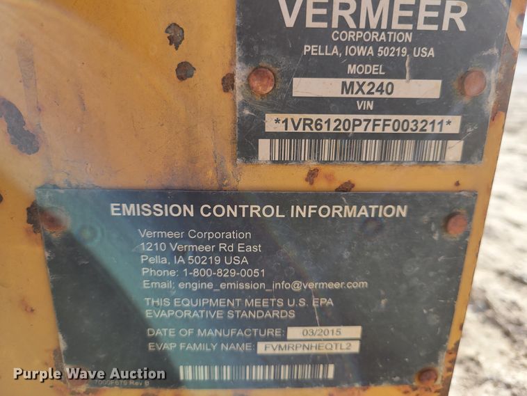 image for item DI1186 2015 Vermeer MX240 fluid mixer