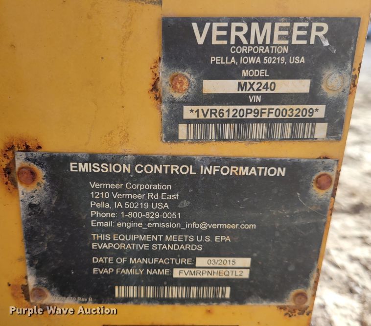 image for item DI1187 2015 Vermeer MX240 fluid mixer