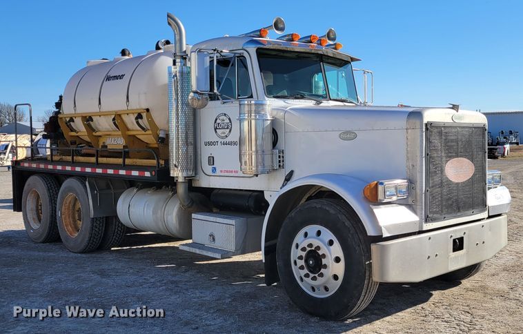 image for item DI1189 1997 Peterbilt 379  flatbed truck with fluid mixers