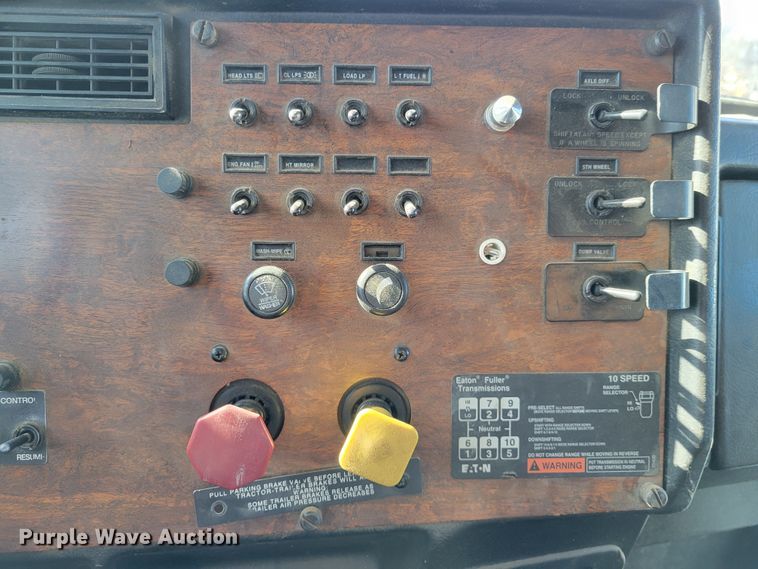 image for item DI1189 1997 Peterbilt 379  flatbed truck with fluid mixers