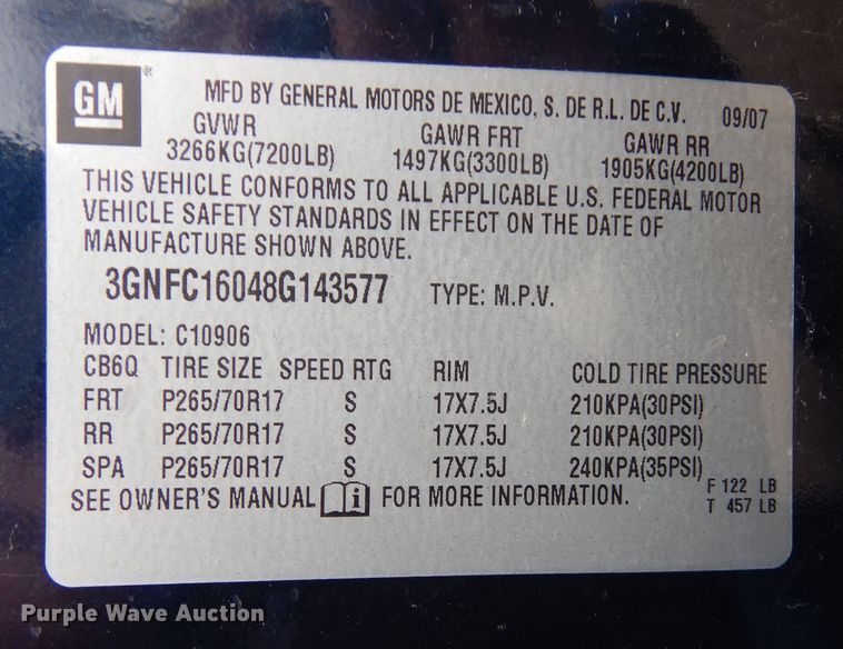 image for item DF0032 2008 Chevrolet Suburban LT  SUV