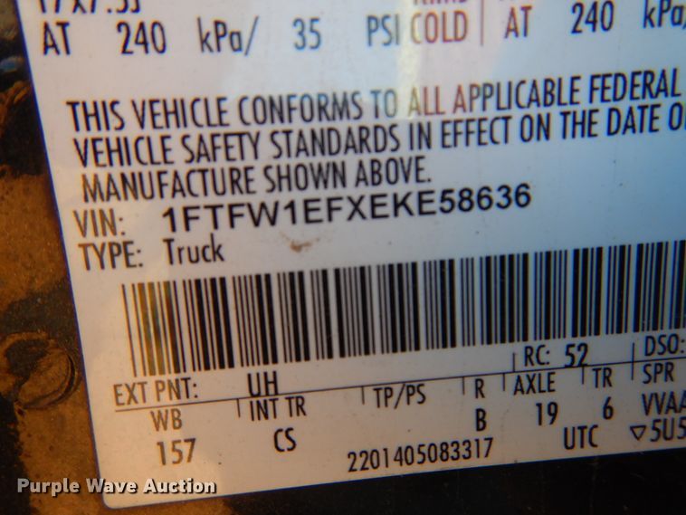 image for item DF0055 2014 Ford F150  SuperCrew pickup truck