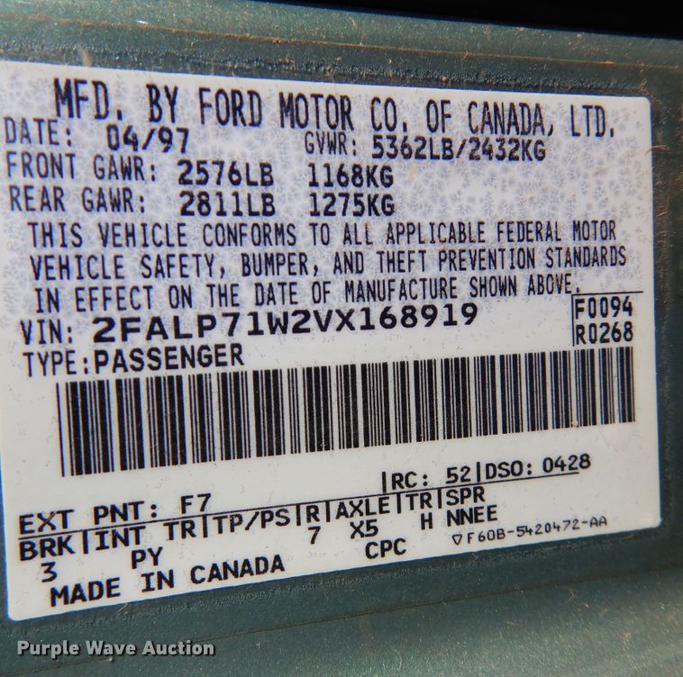 image for item DF0063 1997 Ford Crown Victoria Police Interceptor