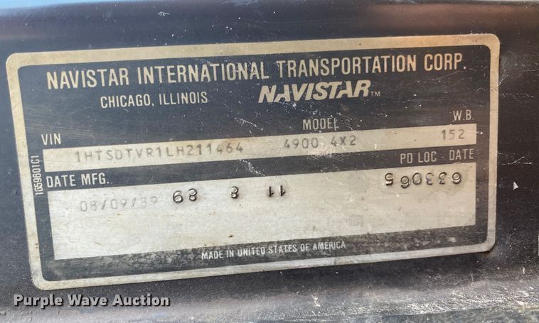 image for item DL6888 1990 International 4900  dump truck