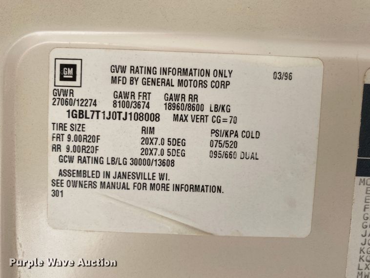 image for item DM8289 1995 Chevrolet Blue Bird  school bus