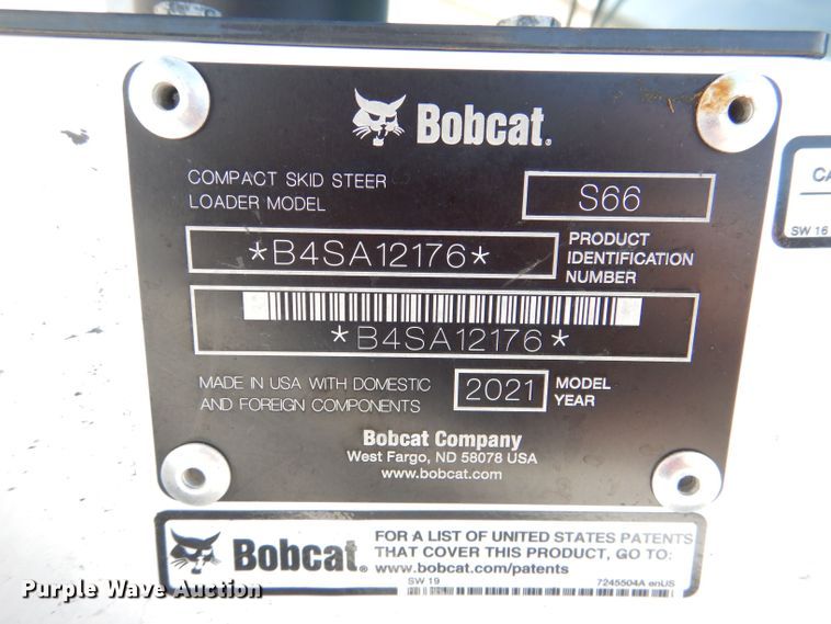 image for item DR0849 2021 Bobcat S66 R Series  skid steer loader