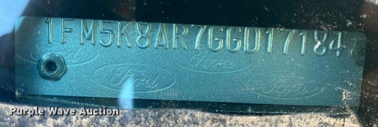 image for item EX9616 2016 Ford Explorer Police Interceptor  SUV