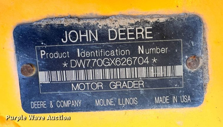 image for item ID9698 2009 John Deere 770G  motor grader