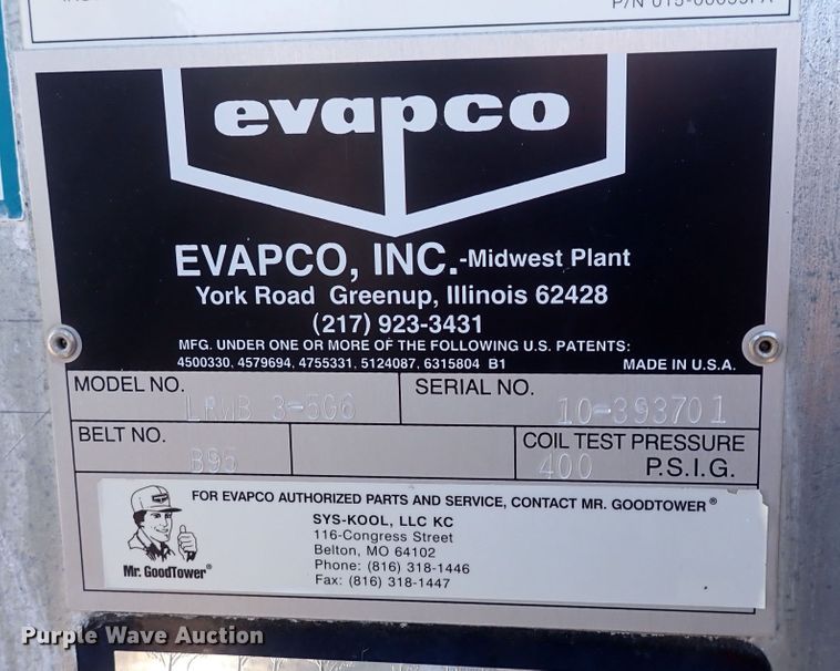 image for item IH9500 Evapco LRWB 3-5G6  cooling tower