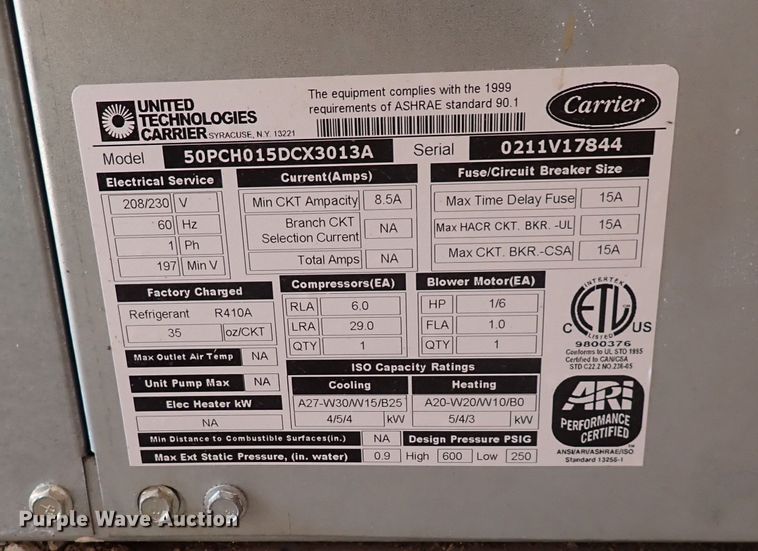 image for item IH9504 (9) Carrier HVAC units
