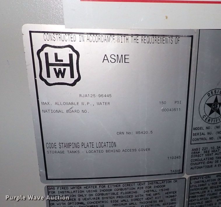 image for item IH9505 Lochinvar SNA285-125  hot water heater