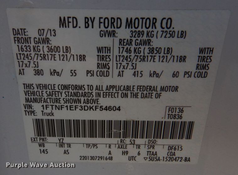 image for item IM9617 2013 Ford F150 XL  pickup truck