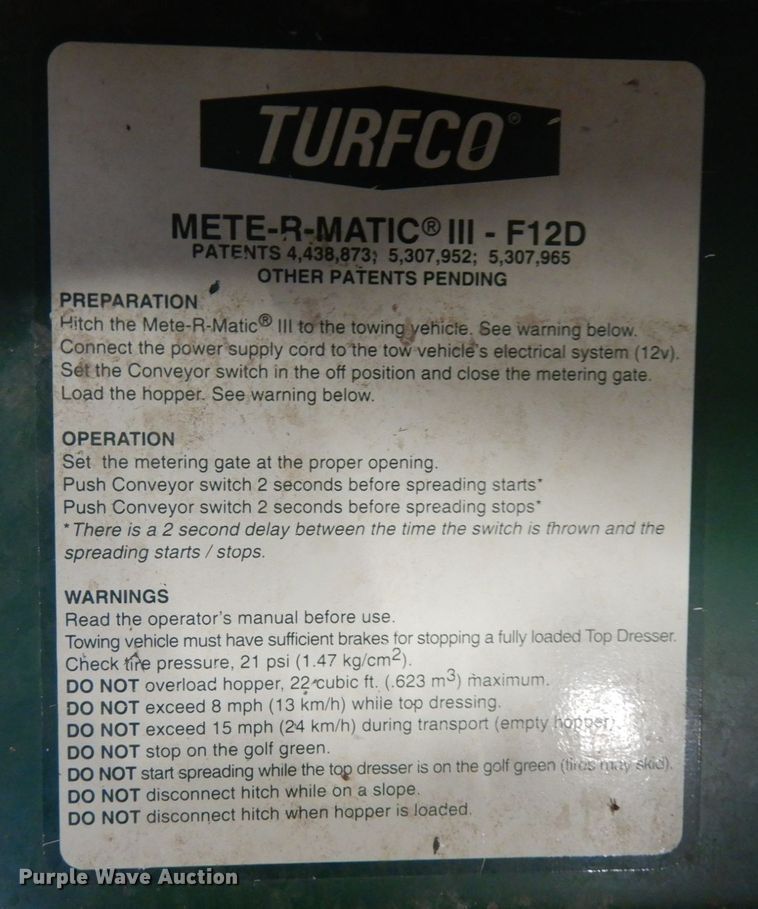image for item IO9690 Turfco F12D  top dresser