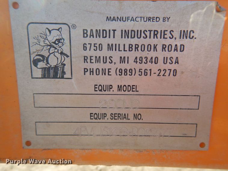 image for item JK9794 Bandit 200UC  wood chipper