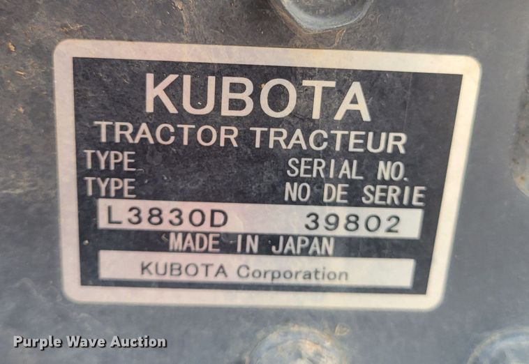 image for item KH9768 2006 Kubota L3830D  MFWD tractor