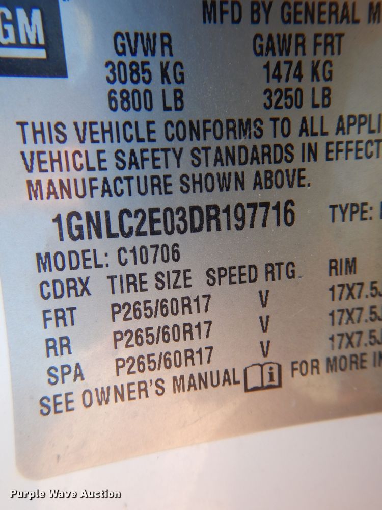 image for item KJ9530 2013 Chevrolet Tahoe Police  SUV