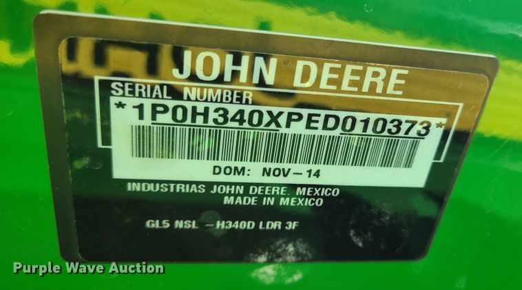 image for item DJ1721 2015 John Deere 6125R  MFWD tractor