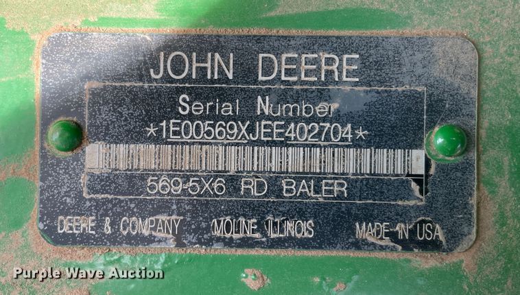 image for item DN0203 2014 John Deere 569  round baler