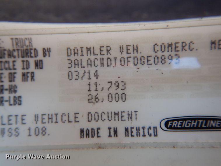 image for item DH7335 2015 Freightliner M2 106  box truck