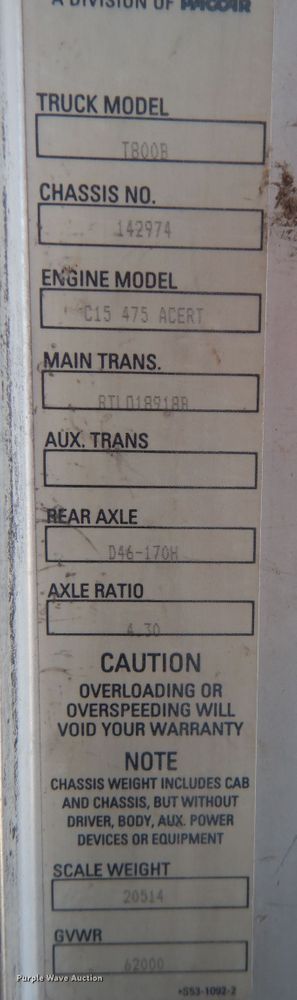 image for item DI8652 2006 Kenworth T800  semi truck