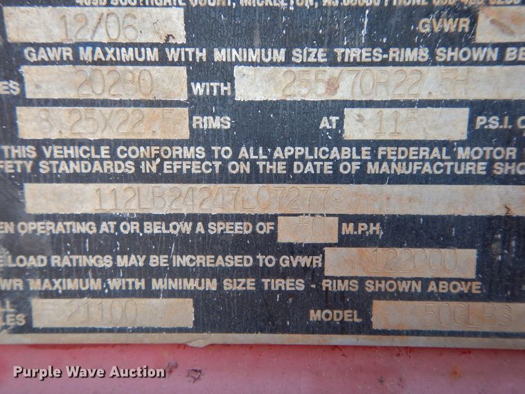 image for item DI8653 2007 Eager Beaver 50GLB  equipment trailer