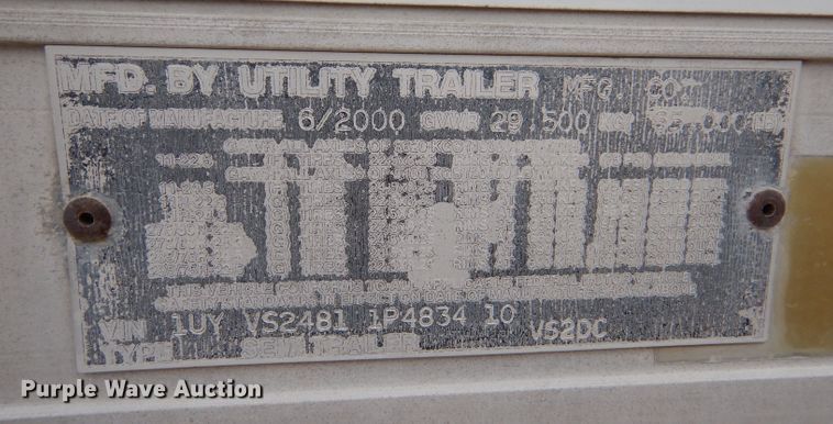 image for item DK7254 2001 Utility  dry van trailer