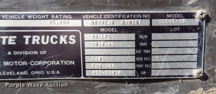 image for item DN7248 1973 White 1550T  semi truck