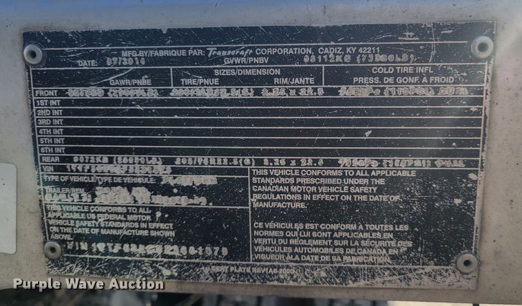 image for item HK9298 2015 Transcraft Eagle II  flatbed trailer